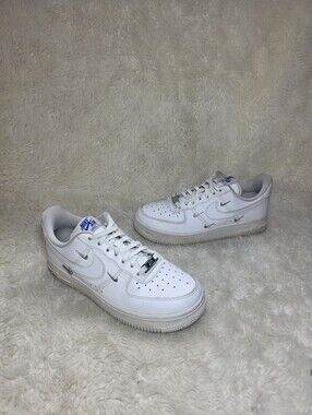 Nike Air Force 1 '07 LX Sisterhood White Silver Mini Swoosh Shoes Sneaker Size 6